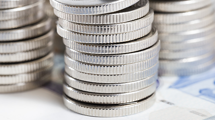 Image showing pile of silver coins