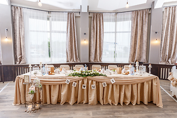 Image showing Festive table for the bride and groom