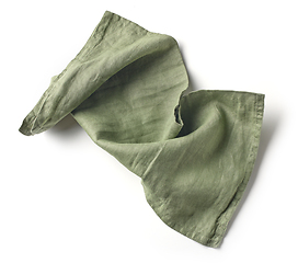 Image showing crumpled green cotton napkin