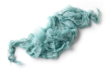 Image showing crumpled blue cotton napkin