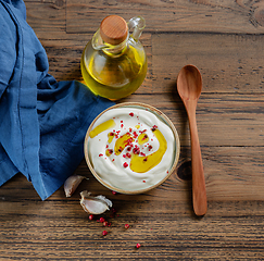 Image showing bowl of sour cream or greek yogurt