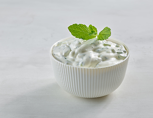 Image showing bowl of sour cream or greek yogurt