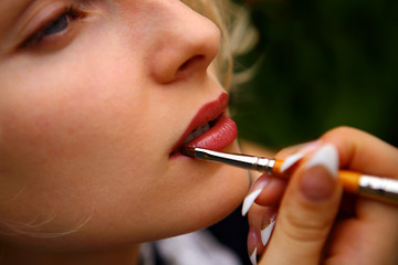Image showing beautiful  woman put in on make-up