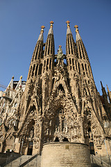 Image showing Detailed view of Sagrada Familia; great work of Antonio Gaudi