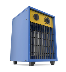 Image showing Blue industrial electric fan heater