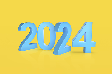 Image showing Happy New Year 2024 with blue numbers