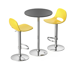 Image showing Bar table and yellow stools