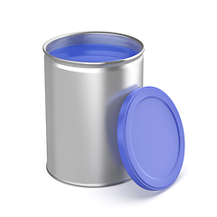 Image showing Canister with blue paint