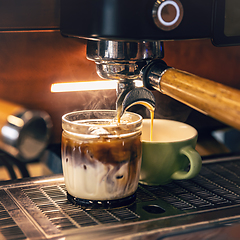 Image showing Two different types of coffee