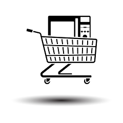 Image showing Shopping Cart With Microwave Oven Icon