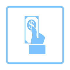 Image showing Hand Hold Dollar Banknote Icon