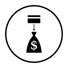 Image showing Credit Card With Arrow To Money Bag Icon