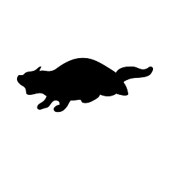Image showing Steppe Ferret Silhouette
