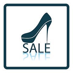 Image showing High Heel Shoe On Sale Sign Icon