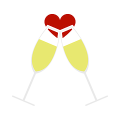 Image showing Champagne Glass With Heart Icon