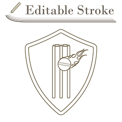 Image showing Cricket Shield Emblem Icon