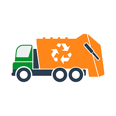 Image showing Garbage Car With Recycle Icon