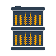 Image showing Barrel With Wheat Symbols Icon