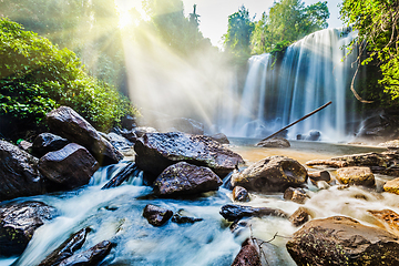 Image showing Tropical waterfall