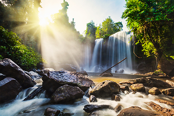 Image showing Tropical waterfall