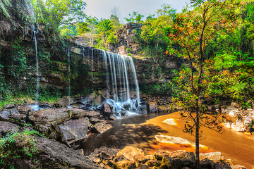 Image showing Tropical waterfall HDR image