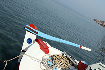 Image showing fishing boat steering