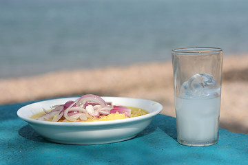 Image showing closeup fava ouzo