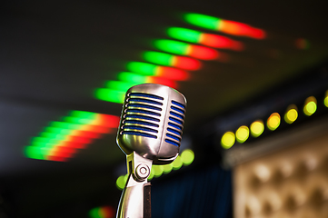 Image showing retro microphone at concert