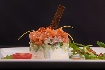 Image showing Fresh salmon tartare