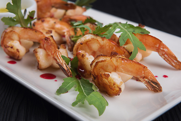 Image showing Fried tasty shrimps