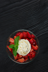 Image showing Strawberry with cream