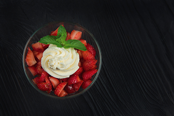 Image showing Strawberry with cream