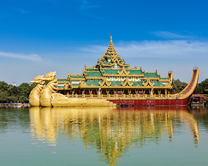 Image showing Karaweik - replica of Burmese royal barge, Yangon