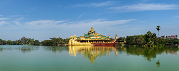 Image showing Karaweik - replica of Burmese royal barge, Yangon