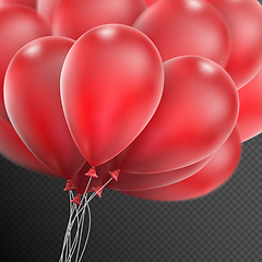 Image showing Realistic red balloons. EPS 10