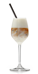 Image showing glass of iced coffee latte cocktail