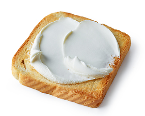 Image showing toasted bread with cream cheese