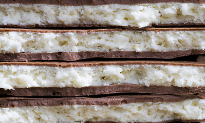 Image showing chocolate with a sweet coconut filling