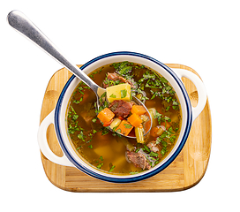 Image showing Meat and vegetables soup