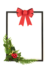 Image showing Christmas Background Traditional Winter Greenery Frame