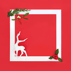 Image showing Christmas Eve North Pole Reindeer Background Frame
