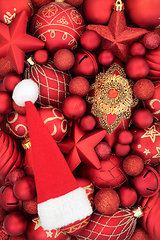 Image showing Christmas Eve Santa Hat and Bauble Ornaments 