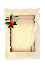 Image showing Letter to Santa Christmas Eve Design on Parchment Paper 