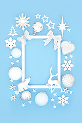Image showing Festive Christmas North Pole Background Border Design