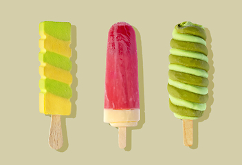 Image showing various colorful popsicles