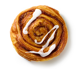 Image showing freshly baked sweet cinnamon roll