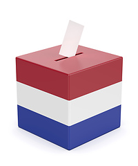 Image showing Ballot box with the flag of the Netherlands