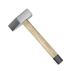 Image showing Straight peen hammer with wooden handle