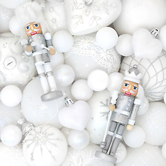 Image showing Christmas Nutcracker White Bauble Background