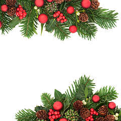 Image showing Merry Christmas Festive Background Border